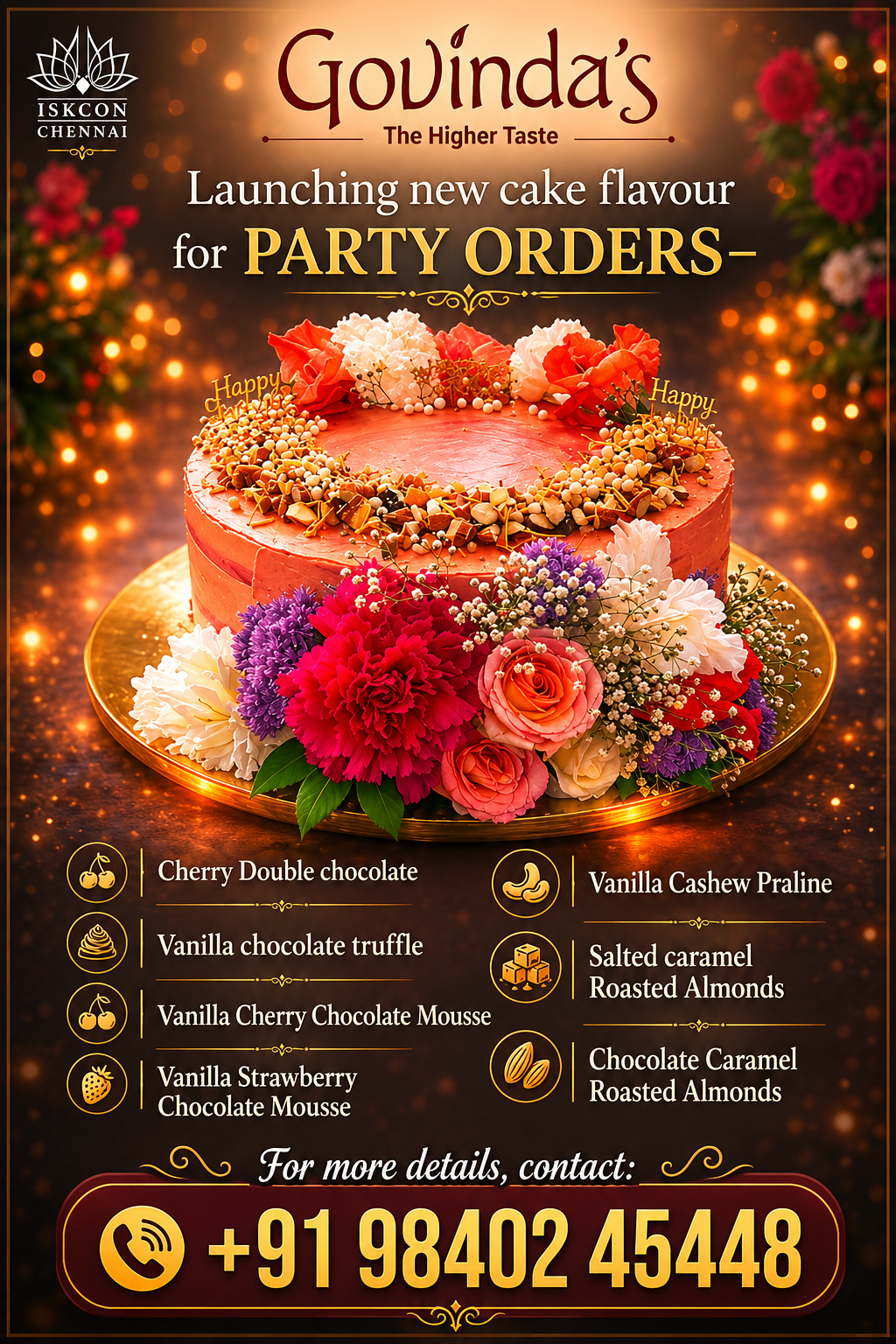 New cake flavours for party orders